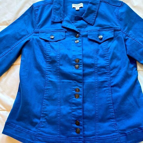Norm Thompson Womens Blue Denim Jean Jacket Sz Med - Picture 2 of 9
